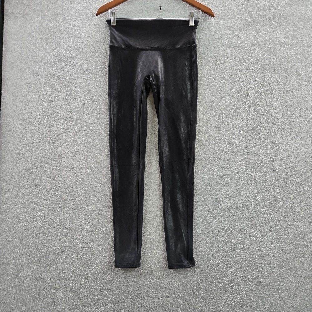 Spanx Women Legging M PETITE Black Activewear Slim 26" Inseam READ